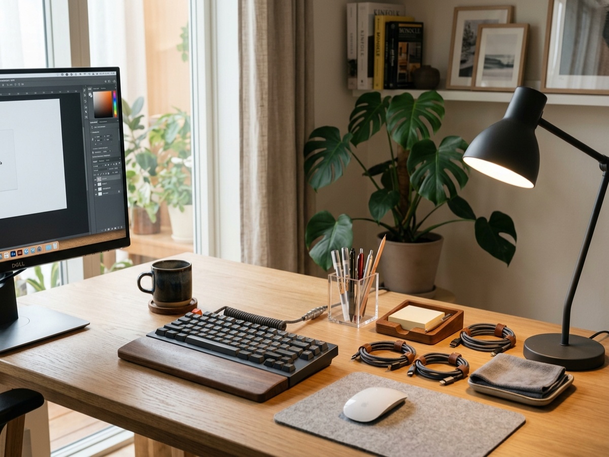 Organized desk and workspace